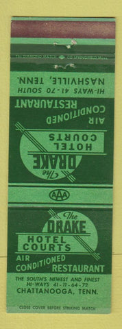 Matchbook Cover - Drake Hotel Courts Nashville Chattanooga TN