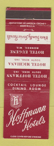 Matchbook Cover - Hoffmann Hotels Monroe WI South Bend IN