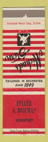 Matchbook Cover - Michaels Stern Men's Clothes Fuller Hillman Kingsport TN