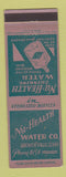 Matchbook Cover - Nu Health Water Wichita Falls TX