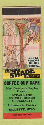 Matchbook Cover - Coffee Cup Cafe Gillette WY hillbilly