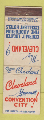 Matchbook Cover - Cleveland OH Convention City Tourism WEAR