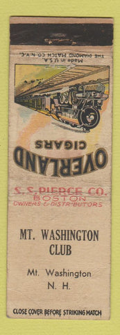 Matchbook Cover - Overland Cigars Mount Washington Club NH WORN