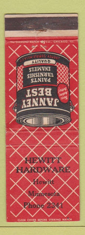 Matchbook Cover - Hewitt Hardware MN Janney Best Paint