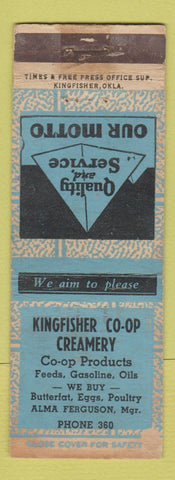 Matchbook Cover - Kingfisher COOP Creamery OK WORN