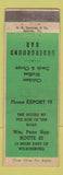 Matchbook Cover - Underground Bar Wilkinsburg PA