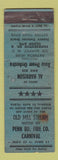 Matchbook Cover - Penn Rd Fire Company Carnival WORN