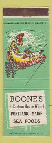 Matchbook Cover - Boone's Seafood Portland ME