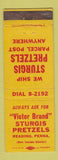 Matchbook Cover - Sturgis Pretzels Victor Brand Reading PA
