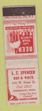 Matchbook Cover - LE Spencer Red and White