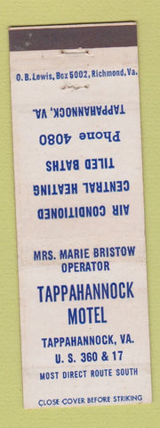 Matchbook Cover - Tappahannock Motel VA