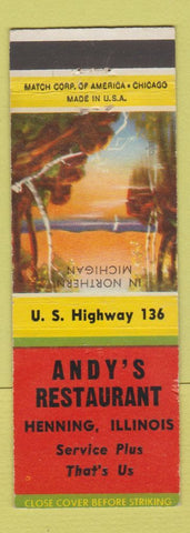 Matchbook Cover - Andy's Restaurant Henning IL