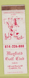 Matchbook Cover - Mayfield Golf Club Clarion PA WEAR