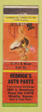 Matchbook Cover - Reddick's Auto Parts Wichita KS pinup WORN