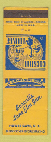Matchbook Cover - Boreali's Lone Elm Inn Howes Cave NY