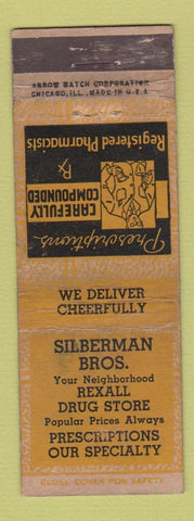 Matchbook Cover - Silberman Bros Rexall Drug ARROW WEAR