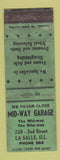 Matchbook Cover - Mid Way Garage La Salle IL WORN