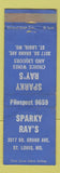 Matchbook Cover - Sparky Ray's Liquor St Louis MO