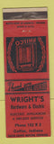 Matchbook Cover - Wright's Hardware and Electric Colfax IN WEAR