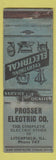 Matchbook Cover - Prosser Electric Litchfield IL WORN