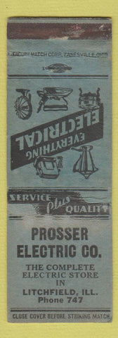 Matchbook Cover - Prosser Electric Litchfield IL WORN