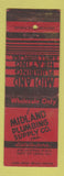 Matchbook Cover - Midland Plumbing Supply East St Louis IL WEAR