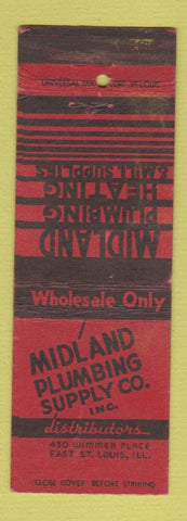 Matchbook Cover - Midland Plumbing Supply East St Louis IL WEAR
