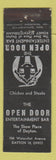 Matchbook Cover - Open Door Bar Dayton OH MERCHANTS