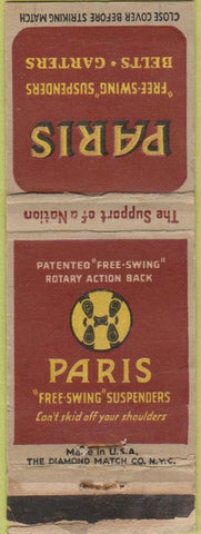 Matchbook Cover - Paris Garters Belts Suspenders