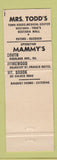 Matchbook Cover - Mrs Todd's Restaurant Birmingham AL