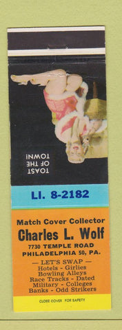 Matchbook Cover - Charles Wolf Match Collector Philadelphia PA pinup