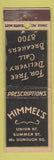 Matchbook Cover - Himmel's Drugs WEAR