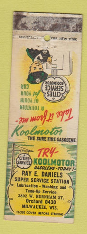 Matchbook Cover - Cities oil gas Ray Daniels Milwaukee WI WORN
