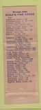 Matchbook Cover - Goad's Fine Foods Gunnison Colorado WEAR