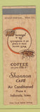 Matchbook Cover - Shannon Cafe Indianola IA