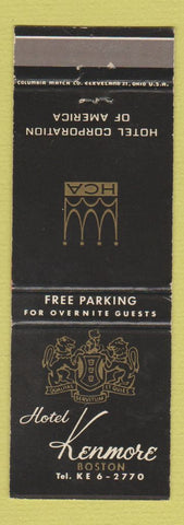 Matchbook Cover - Hotel Kenmore Boston MA
