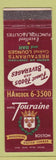 Matchbook Cover - Hotel Touraine Boston MA