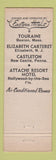 Matchbook Cover - Hotel Touraine Boston MA