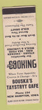 Matchbook Cover - Bouska's Taystryt Cafe New Hampton IA