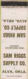 Matchbook Cover - Sam Riggs Supply Alva OK advertising