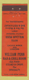 Matchbook Cover - William Penn Hotel Harrisburg PA Federal WEAR