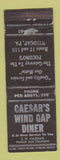 Matchbook Cover - Caesar's Wind Gap Diner Windgap PA WEAR BLACK