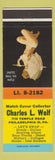 Matchbook Cover - Charles Wolf Match Collector Philadelphia PA pinup
