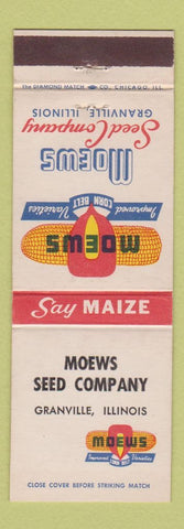 Matchbook Cover - Moews Seed Company Granville IL