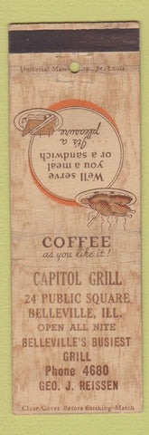 Matchbook Cover - Capitol Grill Belleville IL