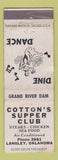 Matchbook Cover - Cotton's Supper Club Langley OK WEAR
