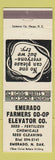 Matchbook Cover - Emerado Farmers COOP Elevator ND