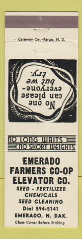 Matchbook Cover - Emerado Farmers COOP Elevator ND