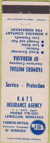 Matchbook Cover - Farmers Mutual Insurance Lewellen NE