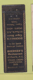 Matchbook Cover - Boerner's Restaurant Massillon OH WEAR